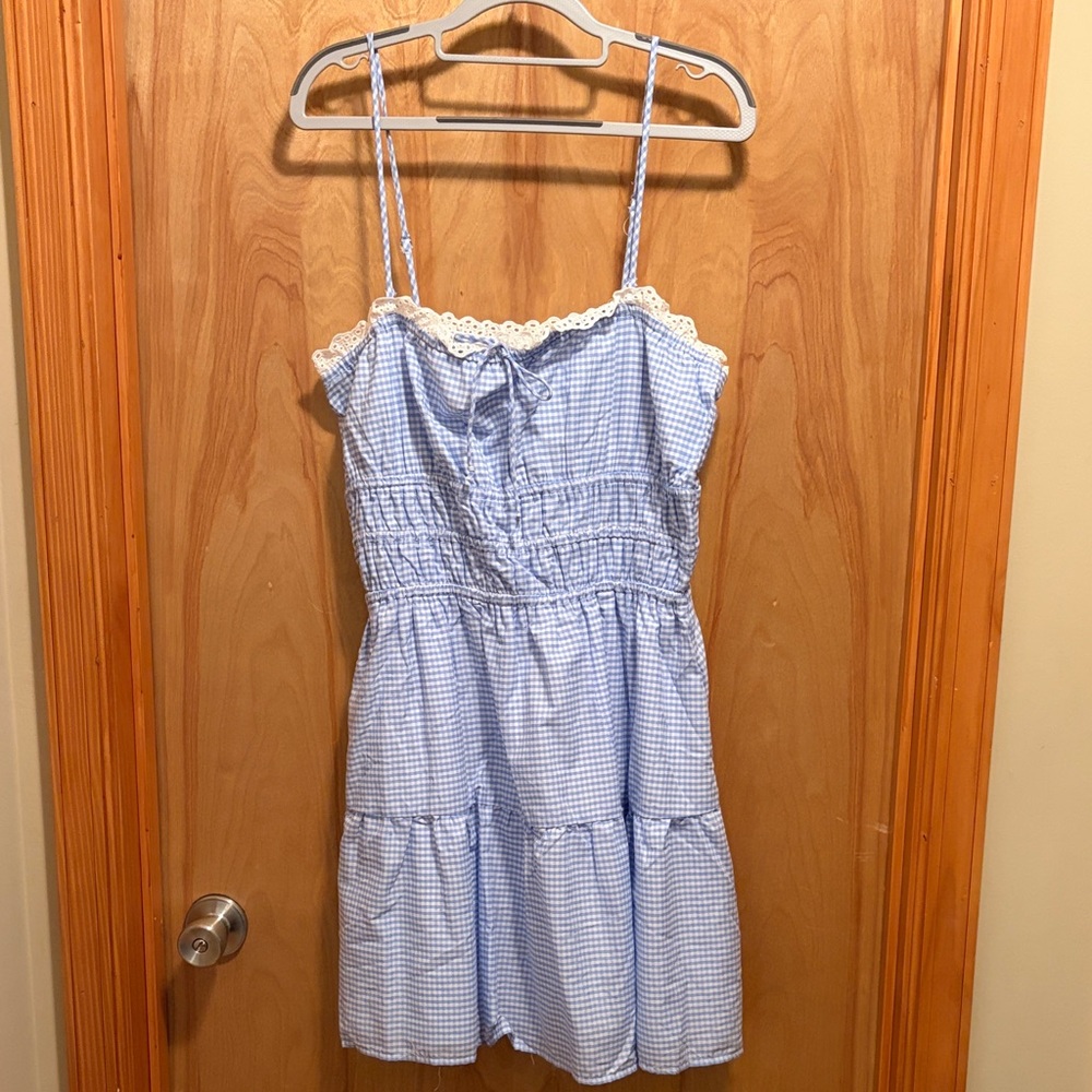 Aeropostale Light Blue Gingham Kids Dress